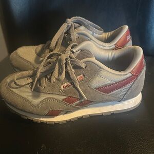 Reebok Classic Gray and Burgundy Sneakers